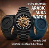 Professional Black Arabic Aura Watch With Eastern Arabic Numerals And Date Elegant Durable Stylish