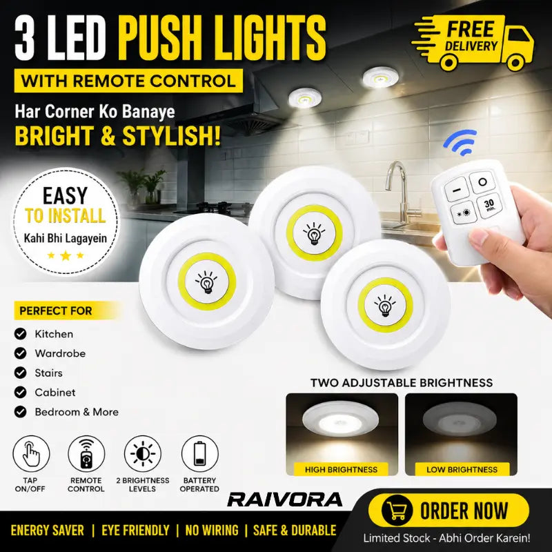 Wireless LED Cabinet Light Remote Control Set Of 3